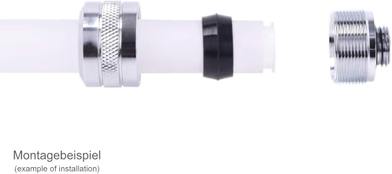 Alphacool Eiszapfen PRO HardTube G1/4 Fitting, 16mm OD, Chrome, 6-Pack