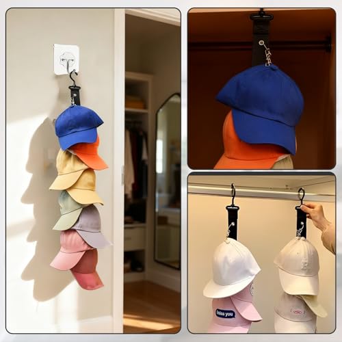 Pynzeka 2 Stück Cap halterung Wand Kappenhalter Cap Organizer Huthalter für Mützen Krawatten Schals