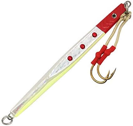 Speed Knife Jigs (300g) 10oz, 3 Pcs Red/Silver, for Saltwater Vertical Jigging, Ideal for Tuna, Amberjack & Deep Sea Gamefish