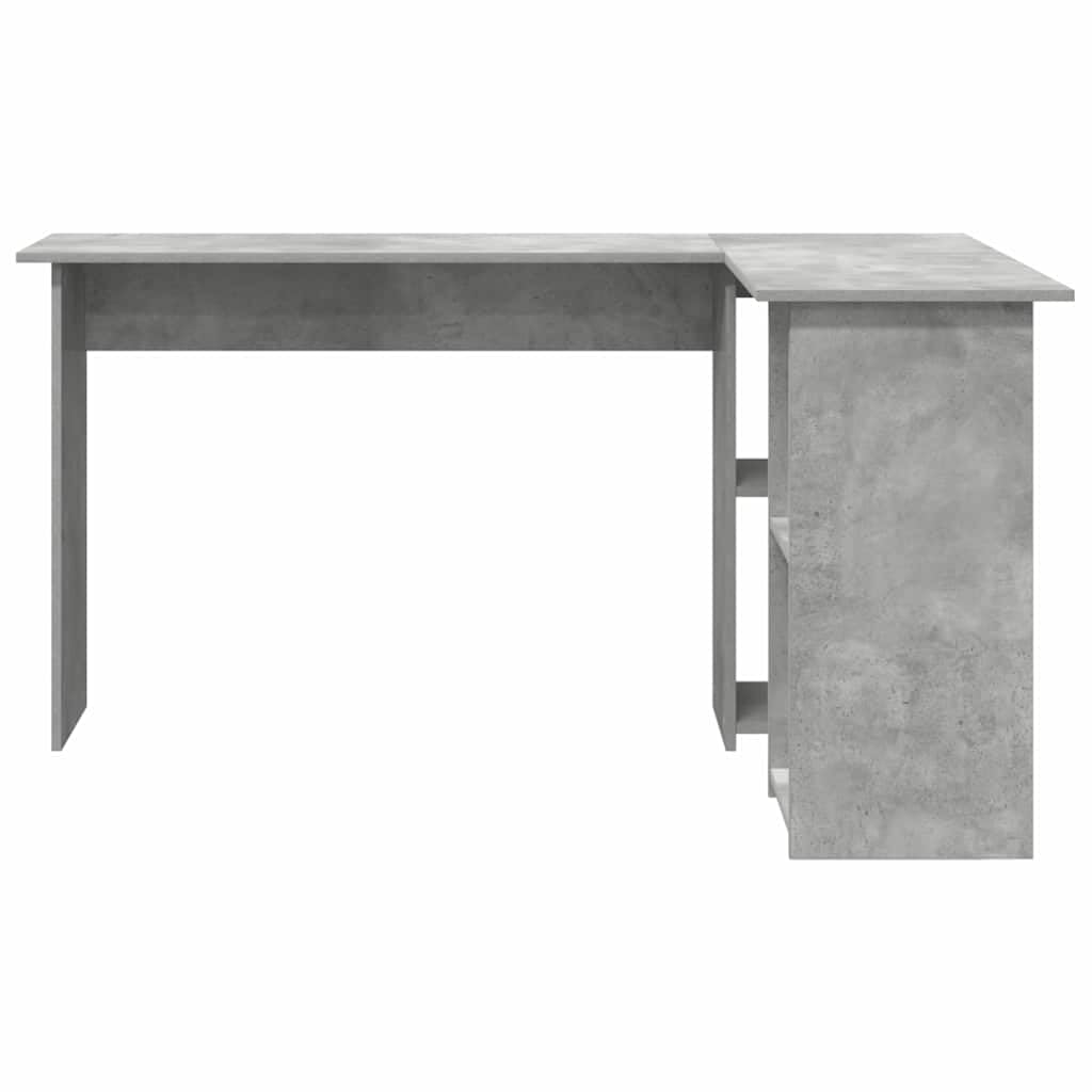 Biurko betonowe, szare, z materiału drewnopochodnego, 142 x 102 x 73 cm, z 2 półkami, nowoczesny stół roboczy do domu, biura, gabinetu, salonu, wytrzymały sekretarzyk zapewniający wygodne