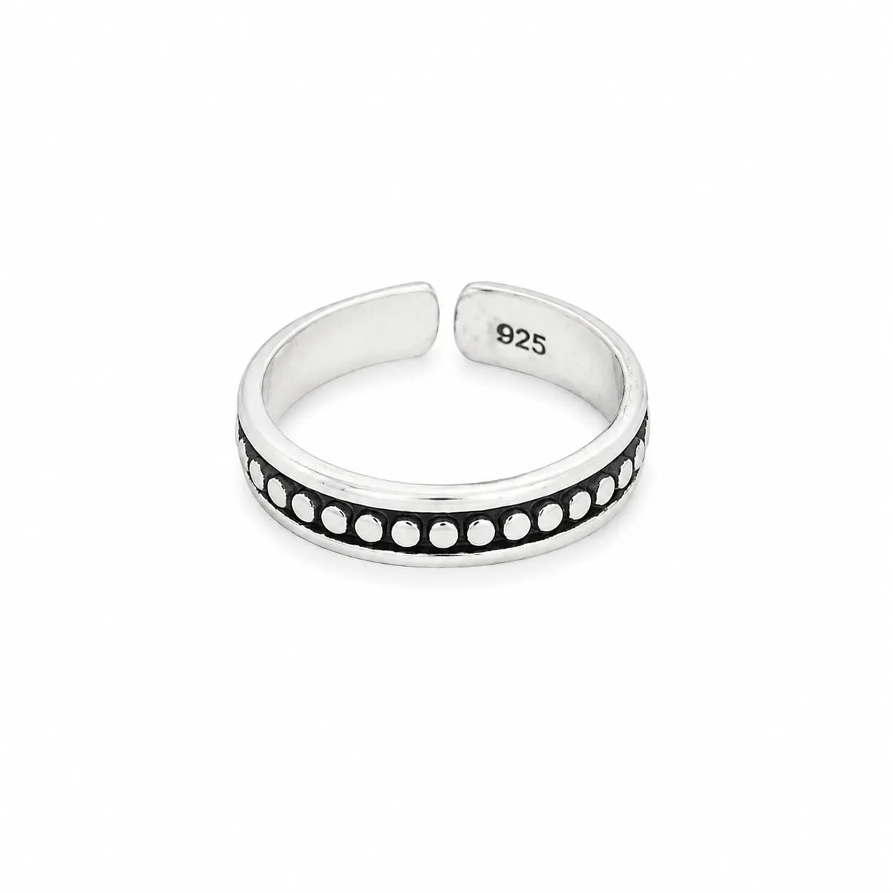 Dimples Oxidised 925 Sterling Silver Adjustable Toe Rings for Women | Dotted Detailing Classic Ethnic Foot Jewelry | Set of 4 Pairs Traditional Gift Pack-picture-28
