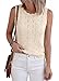 BTFBM Crochet Tops for Women Sleeveless Knit Sweater Vest Tank Top Summer Spring 2026 Cover Ups Beach Vacation Clothes(Beige, Large)