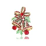 Christmas Brooches Pins for Women Fashion Christmas Tree Candy Cane Bell Elk Brooch and Pins Bulk Holiday Brooches for Women Vintage Accessories Jewelry (Colorful-Bell)