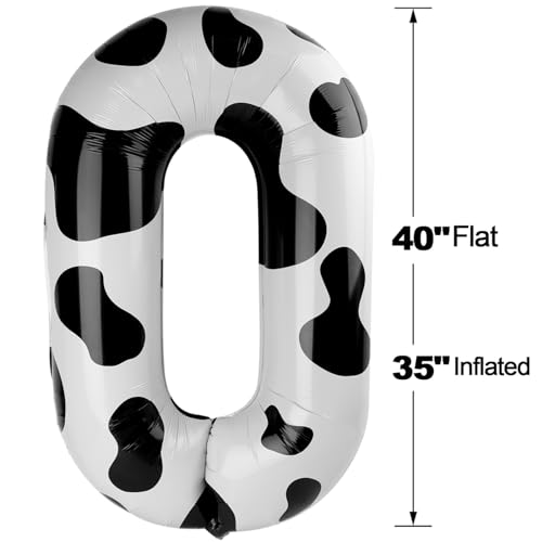 Cow Print Number 16 Balloon 40 inch, 16 Number Balloons, 16th Cow Farm Barnyard theme Birthday Decorations for Girls Boys Kids, 16 Year Old Party Supplies - 4