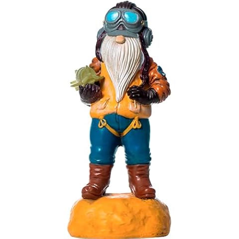 Redwix Pilot Gnome 11.1" x 4.7" Garden Gnome with Solar Light, Funny Gnome with Airplane, Garden Statues Outdoor Clearance, Patriotic Gnome, Pilot Gifts, Aviation Decor Cover