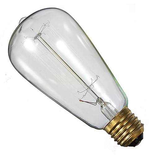 Image of Filament Bulb, Edison Tungsten, E27 Base Bulb For Table Lamps /Wall Light /Wall Lamps, Light Bulbs For Hanging /Ceiling /Pendant Lights for Decoration for Home (Pack of 3)