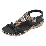 Women's Flat Open Toe Sandals Boho Rhinestone Beaded...