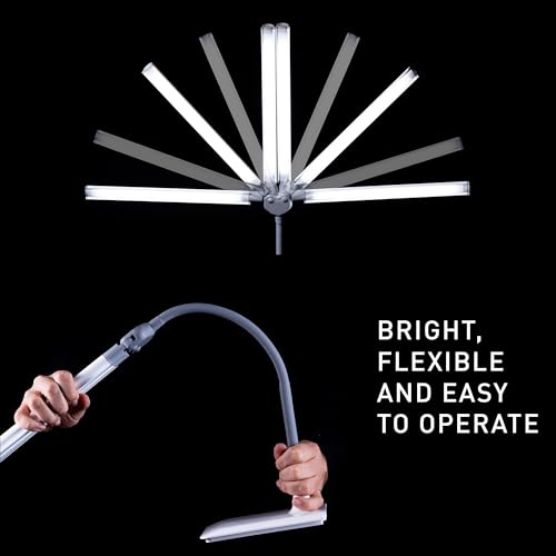 DuoPro Table Lamp - Double Shade LED Task Lamp, 4 Brightness Levels, 6,000K Daylight, 2,100 Lux, Anti-Glare, Flexible Arm, Touch Dimmer - Ideal for Sewing, Crafting, Reading by daylight - Image 6