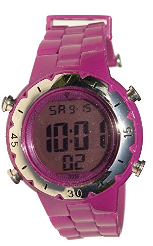 Child's MZ Berger Digital Watch Plastic Band & Case Color Purple