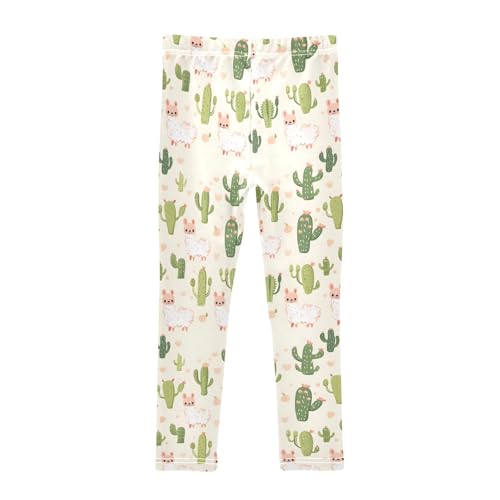Cactus Alpaca Q Girls Leggings Athletic Pants Tights Stretch Bottom2