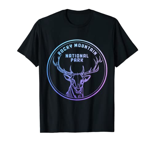 Rocky Mountains Colorado Vintage National Park Cerf Chasse T-Shirt