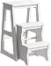 DASHADAO Indoor Climbing Stool,3-Tier Wooden Step Stool Folding Stepladder Portable Bedroom Step Multipurpose Ladder Shelf Storage Shelf Multifunctional Bathroom Stool Stairway Chairs with