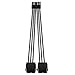 Price comparison product image RTX 3.0 series 12pin to dual 8-pin nvida graphics card extension cable 3070/3080 18AWG for nvida PCIE sleeved braided male to female extension cord power supply cable for PC computer (Black)