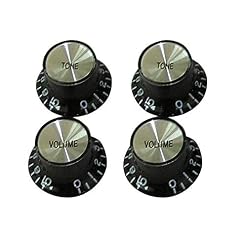 Guitar Tech GT505 Lot de 4 Boutons de Potentiomètre Noir - Les Beatles, Paul McCartney, John Lennon, RIngo Starr, George Harrison