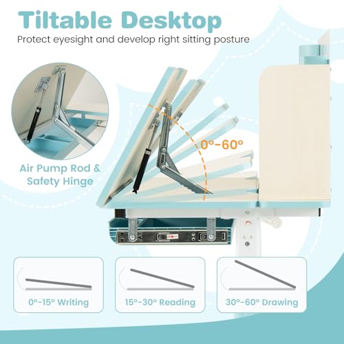Costzon-Kids-Desk-and-Chair-Set-Height-Adjustable-Children-School-Study-Table-and-Chair-Set-wTilt-Desktop-Storage-Drawer-Hutch-Pen-Holder-Student-Writing-Table-Desk-for-Kids-Boys-Girls-Blue Costzon Kids Desk and Chair Set Height Adjustable Children School Study Table and Chair Set wTilt Desktop Storage Drawer Hutch Pen Holder Student Writing Table Desk for Kids Boys Girls Blue