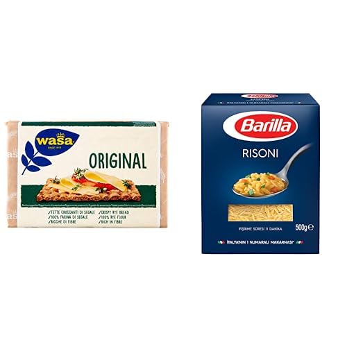 Wasa Sade Gevrek Ekmek (Crispbread Original) 275 Gr & Barilla Arpa Şehriye (Risoni) 500 Gr