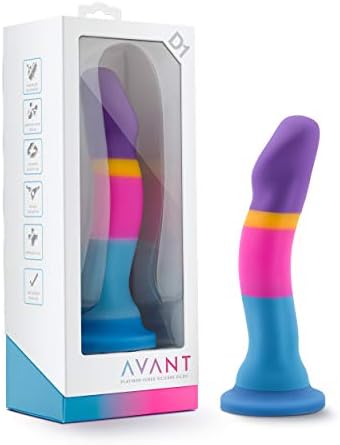 Blush Avant D1 Hot ‘n’ Cool - 7 1/2 Inch Beginner Platinum Cured Silicone Strap On Dildo - Pegging Prostate Massage - Easy to Clean Suction Cup Harness Compatible - Hands Free Colorful Female Sex Toy