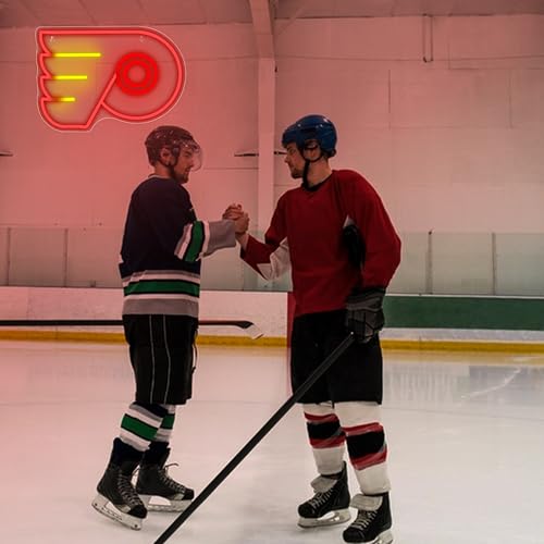 Image of Ice Hockey Neon Sign for Wall Decor Ice Hockey Team LED Neon Light Man Cave | Dimmable Neon,Fans Birthday Hockey Gifts,Led 5V USB Powered,Fans Bedroom,Sport Bar Decor,Club,Party Wall Art,16.5*11.8in