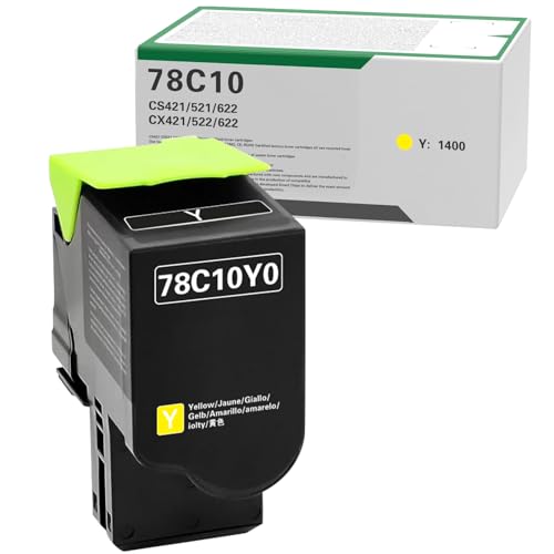 78C10 toner jaune Lexmark CX521 laser compatible pour imprimante CS522