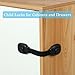 Fursafe&Q Cabinet Locks Baby Proofing, Child Safety Strap Locks Adhesive Black - Child Proof Fridge Lock Drawer Door Toilet Latches No Drill Multi-Purpose for Furniture Kitchen Lock
