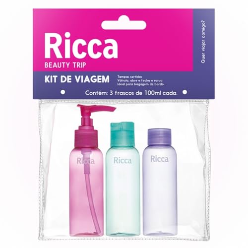 Ricca Conjunto Com 3 Frascos de Viagem