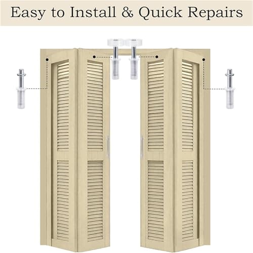 Durable kit de herrajes con 8 ruedas guía para puertas plegables para reparación de clóset miniatura 4