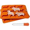 Crethink Ice Cube Trays, chocoladevorm, teckel hondenvormige siliconen kubus mal en lade met druppelaar