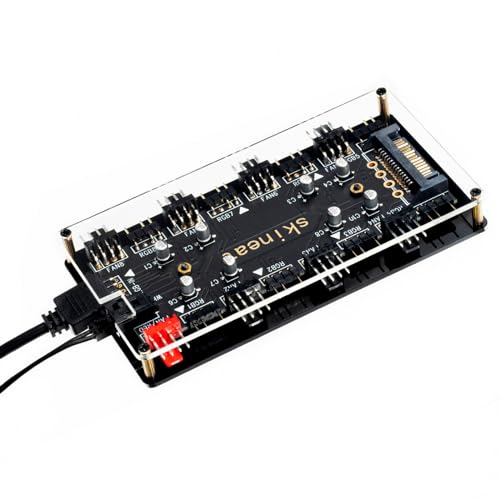 Image of ARGB and PWM hub12V 4Pin PWM & 5V 3Pin ARGB with SATA Power 2-in-1 Hub 8 Way Sync CPU Cooling Chassis Fan Hub Addressable RGB Lighting for Extended Motherboard Interface (5V 3pin (2-in-1))