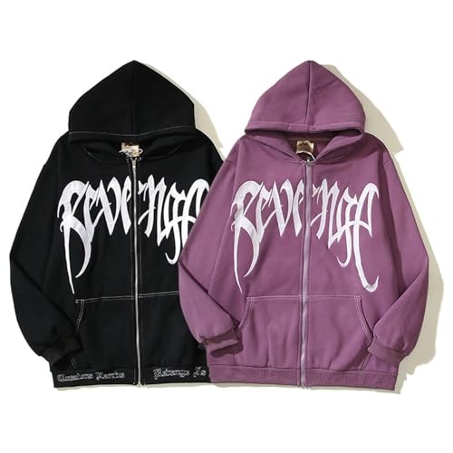 Womens Mens Fashion Zip Up Sweatshirts Hoodies Casual Teen Girls Oversize Jacket Fall Long Sleeve Harajuku Punk Coat3