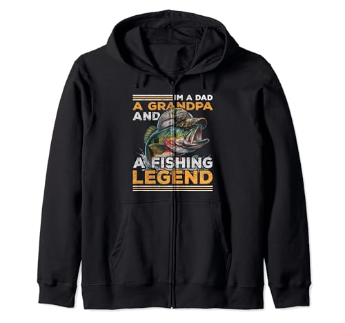 Soy papá, abuelo y una leyenda de la pesca Divertido Día del Padre Sudadera con Capucha