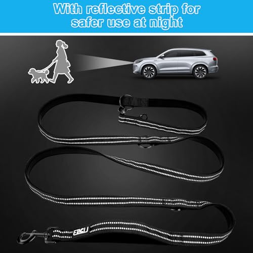 ETACCU Freihandleinen Hundeleine Große Hunde Joggingleine Hund Mit Verstellbarem Hüftgurt Verwicklungsfreie Reflektierende Leinen für die Taille für Mittelgroße und Große Hunde