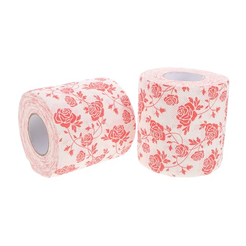 Papel higiénico estampado floral rollos de pulpa de madera para baño de hogar