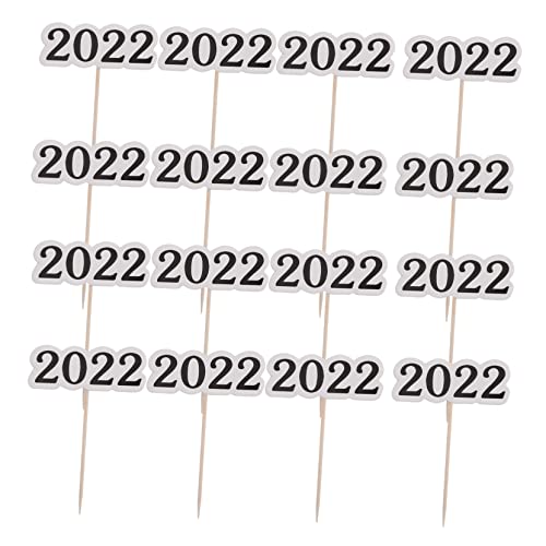 Luxshiny 2022 Ano Novo Palitos De Bolo Brindes A 2022 Decoração De Bolo Cupcake Topo De Bolo Enfeite