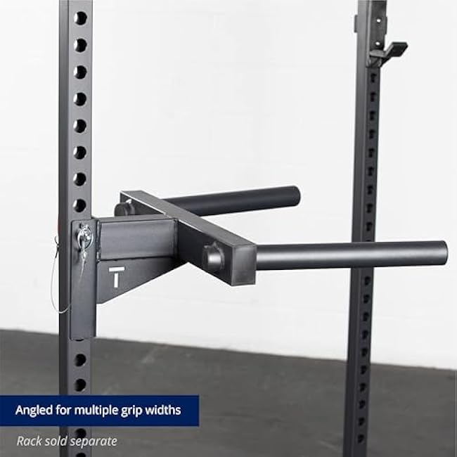 Titan Fitness T-2 Series Y-Dip Bar, Rack Mounted Dip Attachment, 550 LB Capacity, Fits 2 x 2 Tubular Steel