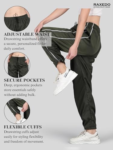 Image of Parachute Pants for Women - Water-Resistant Cargo Pants for Women | Stylish Activewear for Travel, Office, Gym, Trekking & Everyday Comfort | Korean Pants for Woman