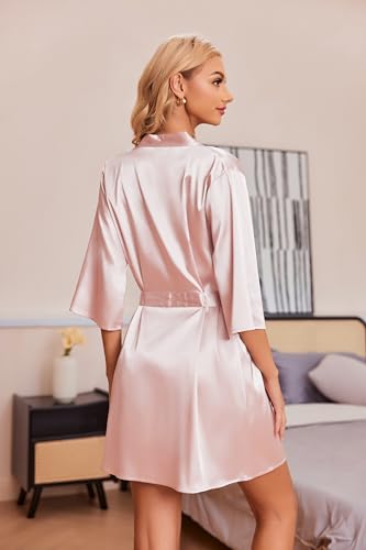 Ekouaer Eensemble robe de chambre pour femmes, pyjama de mariage pour mariée et demoiselle d'honneur Champagne XL – vue 5