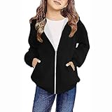 Mädchen Sweatjacke Kapuzenpullover mit Reißverschluss Kapuzenjacke Casual Hoodie mit Katzenohren Outdoor Übergangsjacke Kuschelhoodie Jacken Kapuzenpulli Sweatshirt für Kinder Teenager 4-12 Jahre