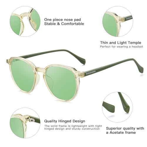 Image of Sleep Glasses for 99.9% Blue Light Glasses Dual AR Coatings Green Lens for Computer Gaming Reduce Eyestrain
