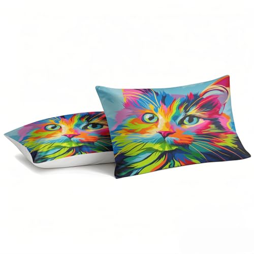 Housse de couette 240 x 260 douce en microfibre premium imprimée multicolore - 7