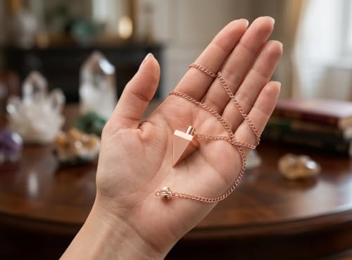 Image of 8 Facet Teardrop Copper Pendulum for Reiki Healing, Dowsing & Chakra Balancing - Divination & Meditation Tool for Energy Cleansing