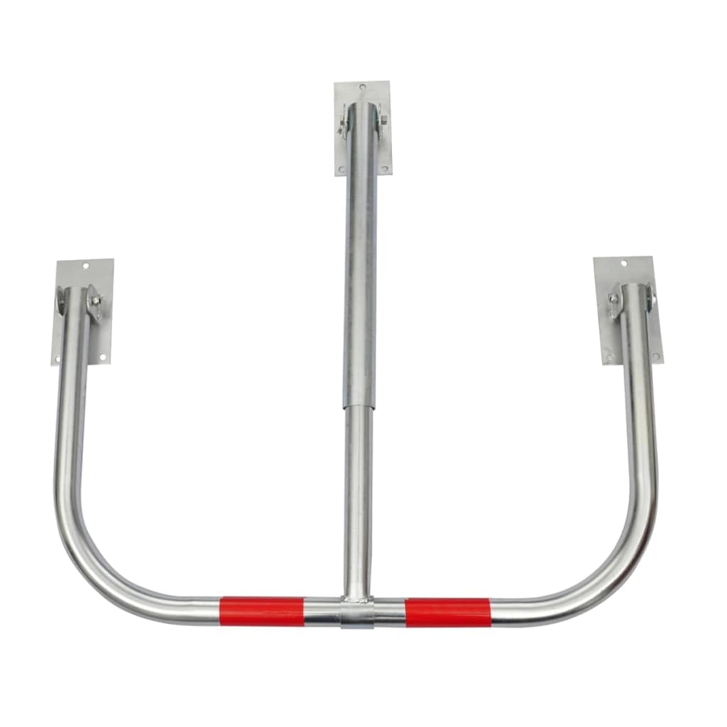 Barrière de parking pliable en acier robuste pour un parking privé sûr et un accès au véhicule, montage facile, bandes d'avertissement réfléchissantes