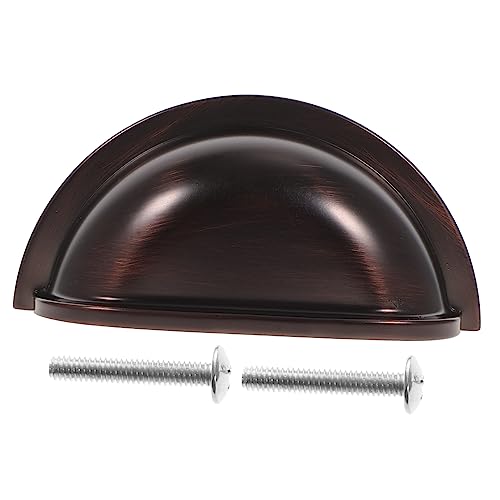 LckCryspho 引き出し取っ手 2個パック アルミ合金 半円デザイン つや消しアンティーク仕上げ ? キッチンやドレッサーのキャビネットに最適な耐久性のある家具用ハンドル