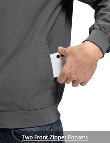 Tbmpoy Mens Lightweight Jackets Casual Golf Windbreaker Bomber Work Business Jacket Spring Fall Track Coat With Pockets thumb #4