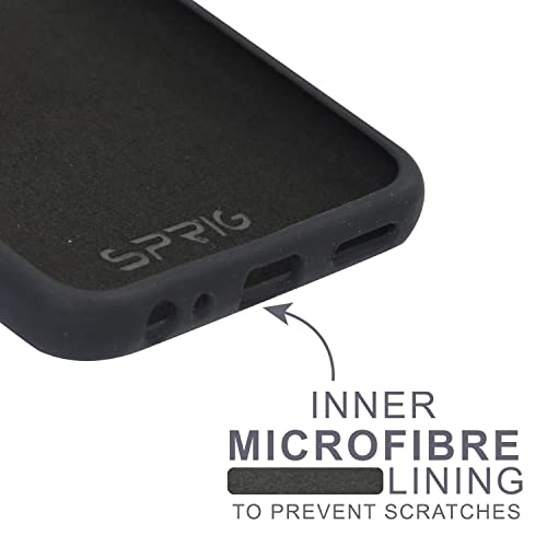 Image of SPRIG Compatible with VIVO Y33s Phone Liquid Silicone Cover Premium Back Cover Drop Tested Shock Proof Mobile Case for Men, Women, Boys and Girls with Camera Protection (Black)