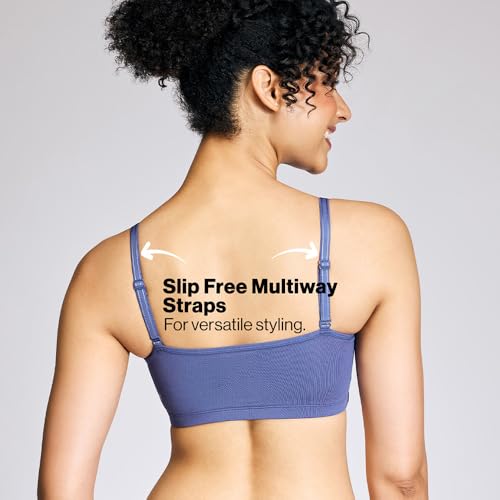 Image of NYKD NYB003 Cotton Lightly Padded Non Wired Triangle T-Shirt Bra Medium Coverage Multiway Detachable Straps All Day Comfort