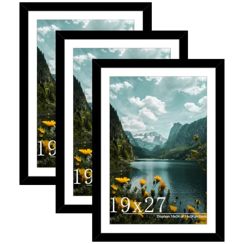 Image of Picrit 19x27 Black Poster Frame, Picture Frame for Wall, 3 Pack