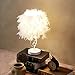 Surpars House Heart Shape White Feather Deco Table Lamp Crystal Bedside Table Lamp