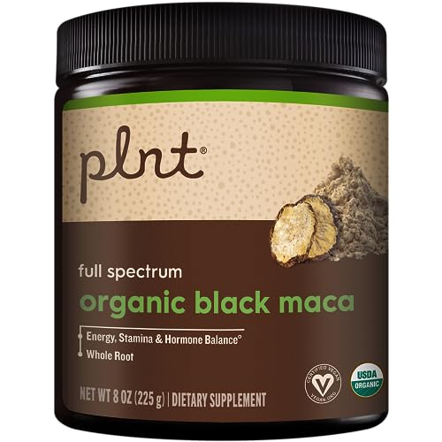 Organic Black Maca Powder Full Spectrum - Supports Energy, Stamina, & Hormone Balance (8 oz./45