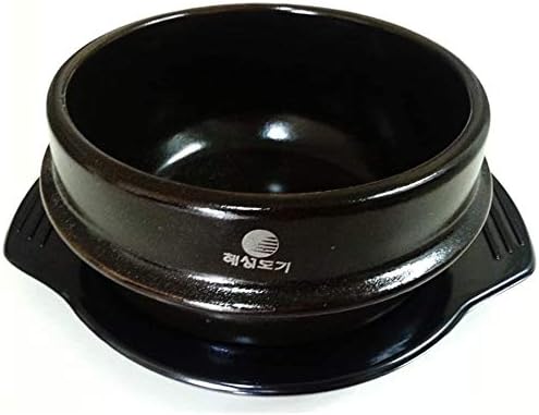 Korean DOLSOT Stone Bowl Stone Pot Hot Pot for Bibimbap Soup Jjiage Korean Food (4.8x2.6 in)