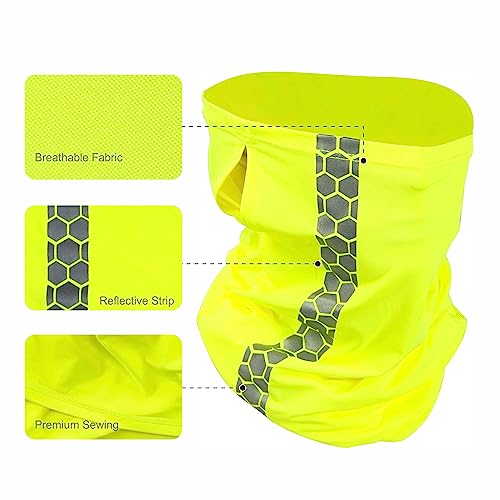 Reflective Neck Gaiter For Men Balaclava Face Cover Breathable Bandana For Cycling Sun Protection Outdoor Sports Pack Of 5 #TOP2